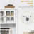 HOMCOM Elegant Buffet with Hutch, Kitchen Pantry Storage Cabinet with Framed Glass Door Drawer and Microwave Space, White-129386539