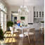 Lustre 8 lumières de style campagne moderne - laiton bicolore avec abat-jour en lin sur mesure-133691280
