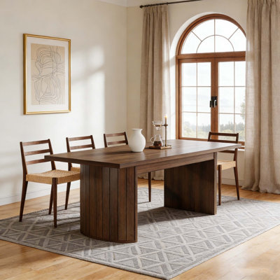 Farmhouse Kitchen Dining Table With Dual Base