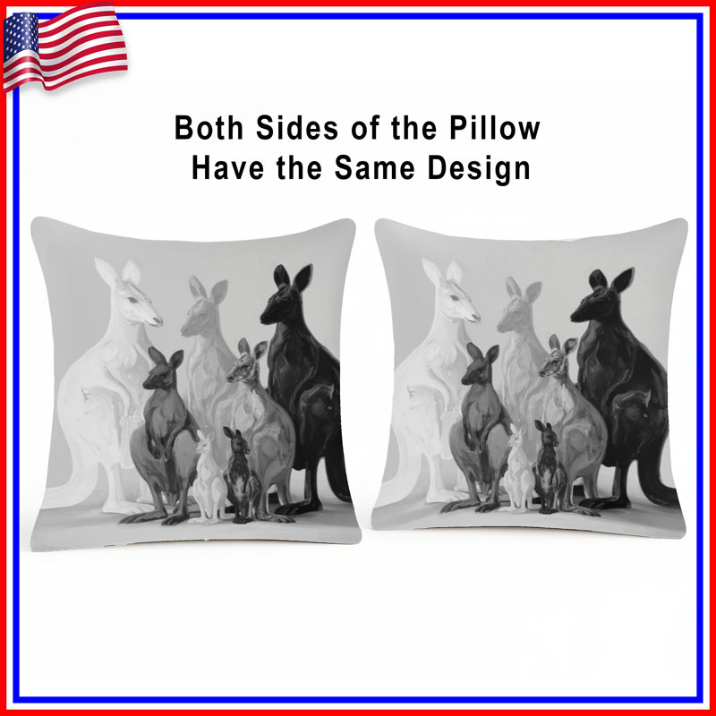 Coussins Group of Kangaroos, 26 x 26 pouces