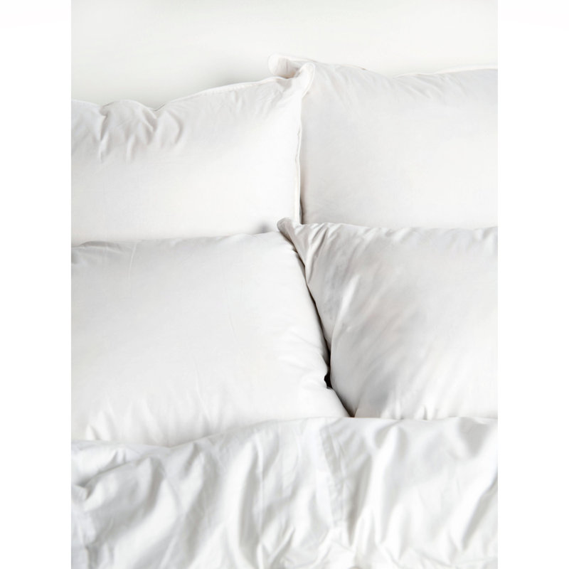 2 Pack Firm White Duck Feather & Down Bed Pillow, Standard
