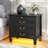 25.6" W Solid Wood Nightstand With 4 - Drawers, Charging Station and Led Light-969852307