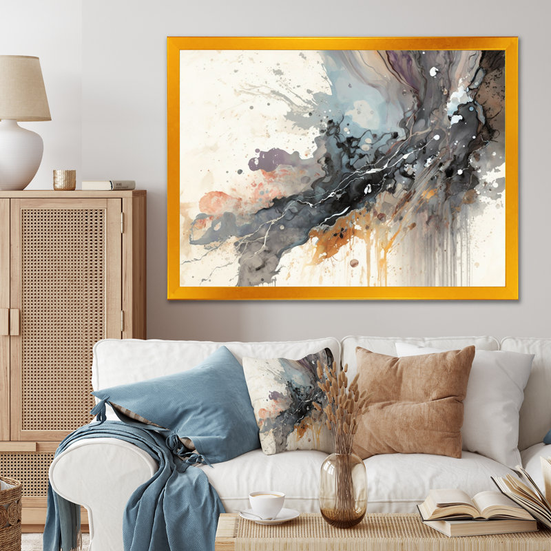 «Jazz Rhythms In Shades Of Grey II», reproduction sur toile, Impression dorée sur toile encadrée, H 24 po x l 32 po x P 1 po