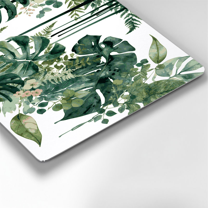 «Botanical Botanical Collage», art mural en métal vert