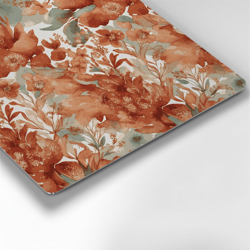 Aquarelle florale, art mural en métal brun 96, H 8 po x l 8 po