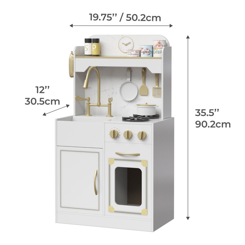 Teamson Kids Versailles Classic Kids Wooden Play Kitchen, White