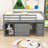 Wood Loft Bed With Desk And Storage Drawers,Ladder-349983226-349983227