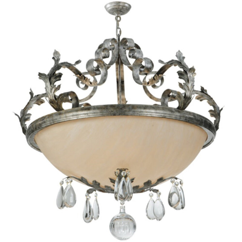 Luminaire suspendu urne / bol à 5 lumières Renaissance