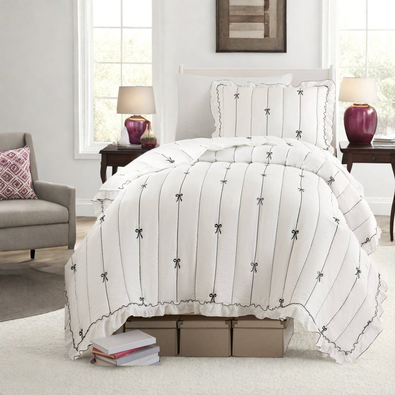 Ensembles de literie en microfibre douce pour lit simple TG, style arc moderne pour la maison