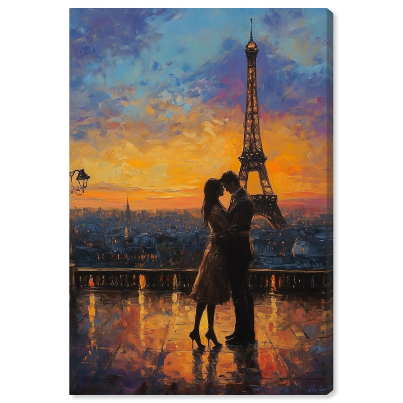Toile romantique Tour Eiffel par Art Remedy, H 30 po x l 20 po, Toile tendue, Toile tendue