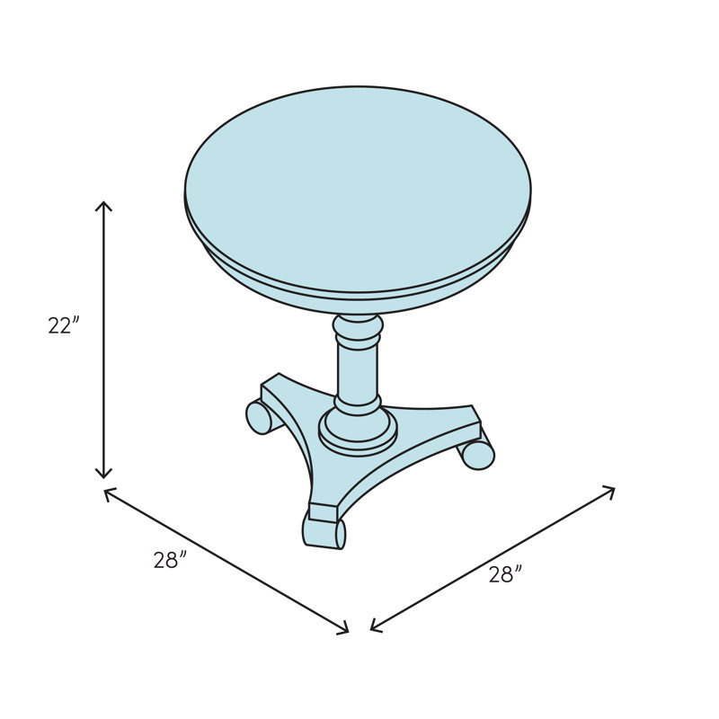 Transitional 27.75'' Gold Metal Round Pedestal End Table