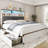 Upholstered Bed Frame With 4 Storage Drawers And LED Lights-439846868-439846871