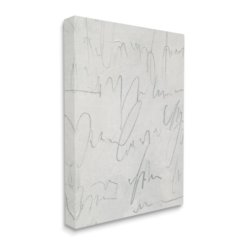 «Messy Script On Distress Surface Modern Abstract Composition» par - Impression, H 30 po x l 24 po x P 1,5 po, Toile tendue