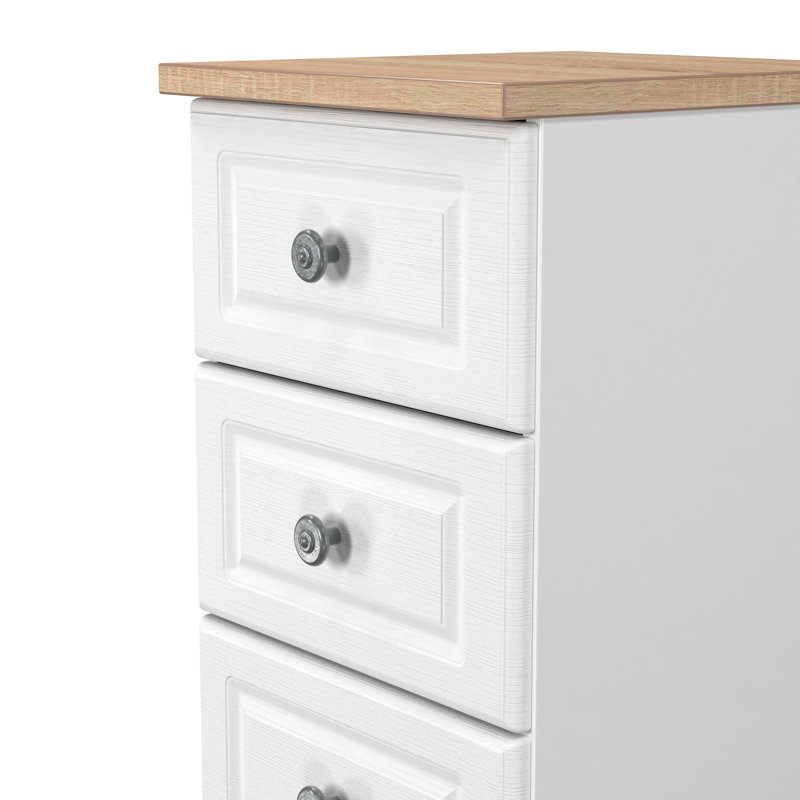 Arpelar 37cm W Manufactured Wood Bedside Table, White