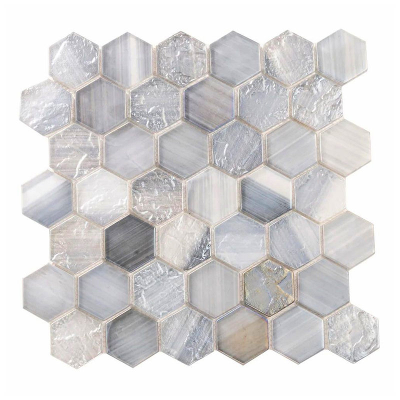 Verre 11.7 In. X 11.8 In. Glass Mosaic Wall And Floor Tile (9.6 Sq Ft/Case) - 10 Pack, Gray