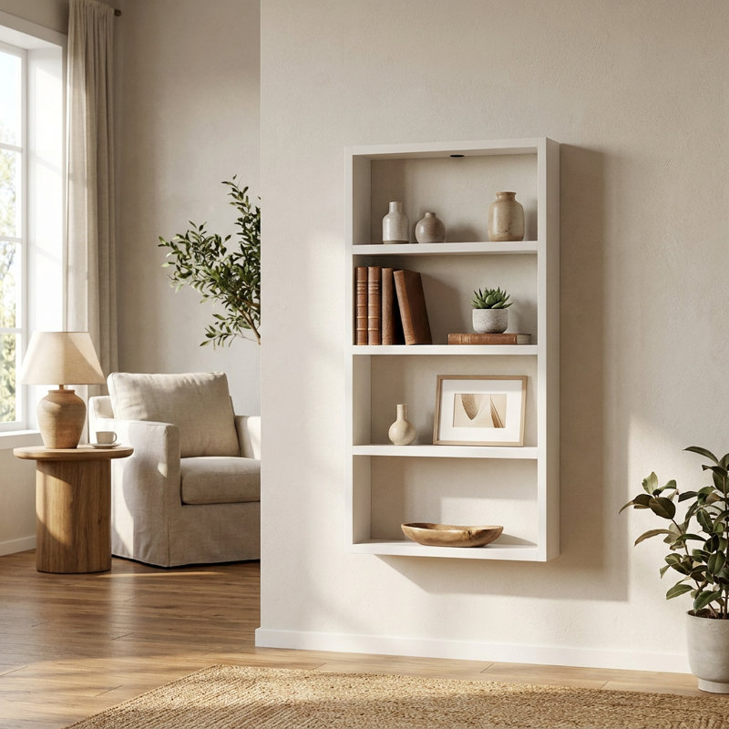Solid Wood Vertical Display Shelf