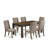 7 Piece Kitchen Table Set Consist of a Rectangle Rustic Wood Dining Table and 6 Dark Khaki Linen Fabric Parson Dining Chairs, Distressed Jacobean-1908975234-1908975247-1908975245