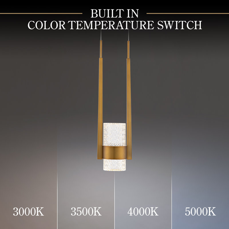 Cadenza 1 - Light LED Pendant, Aged Brass