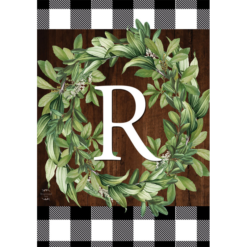 Drapeau de jardin couronne monogramme R