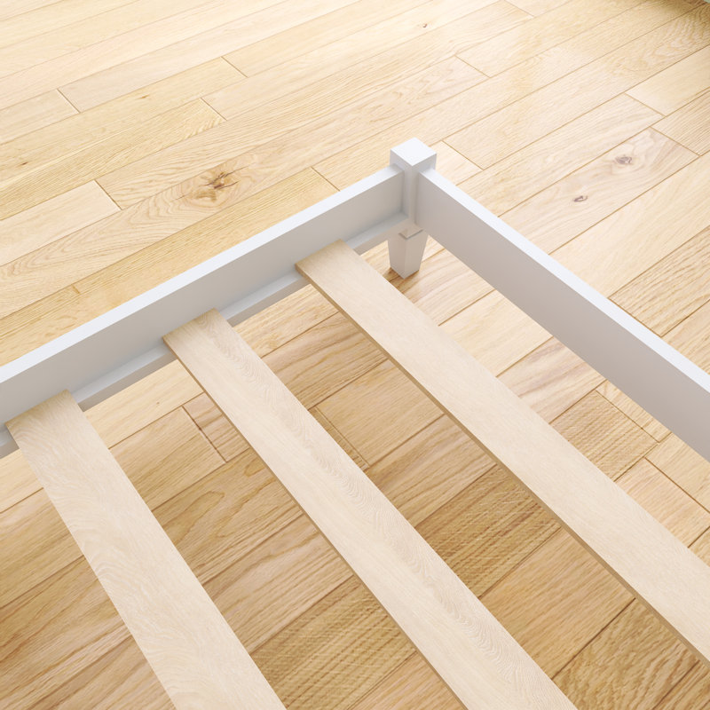 Modern Full Size Wood Bed, White