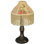 10" High Fabric & Fringe Roses Mini Lamp