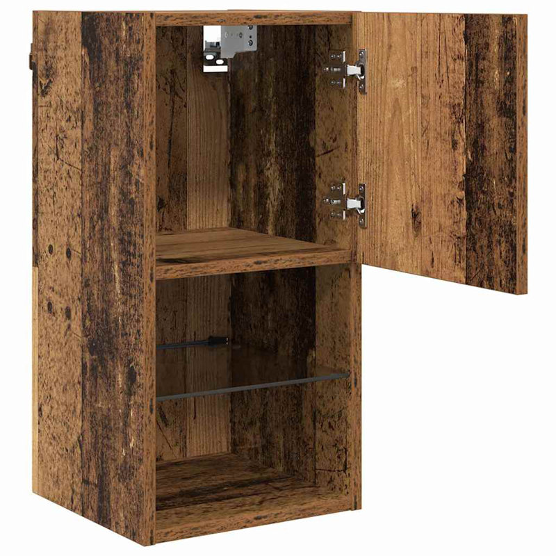 Unfinished TV Stand for TVs up to 24", 60cm H x 30.5cm L x 30cm W, Old Wood