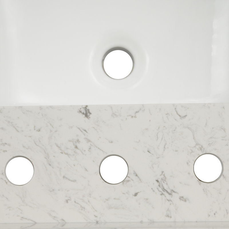 49 in. White Marble Vanity Top with Single Sink