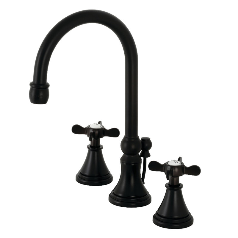 Essex Widespread Bathroom Faucet with Drain Assembly, Matte Black