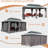 12' X 20' Hardtop Gazebo, Aluminum Metal Gazebo With Galvanized Steel Double Roof Canopy, Curtain And Netting, Permanent Gazebo Pavilion For Patio, Backyard, Deck, Lawn-124670188-124670187