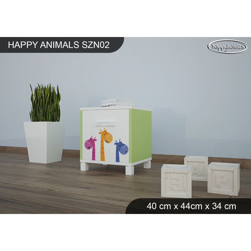 Nightstand, White/Green