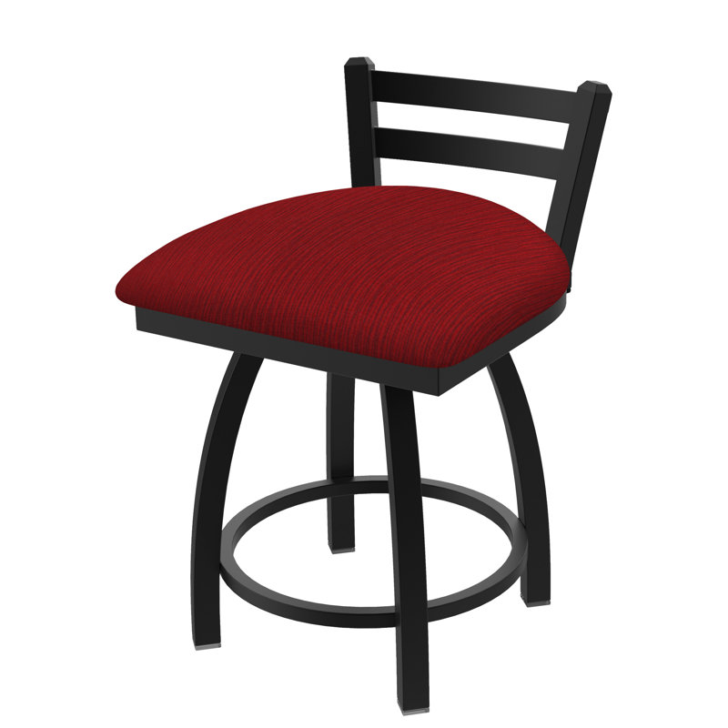 Tabouret de coiffeuse Jackie, Nickel anodisé, Tissu-graphique rubis