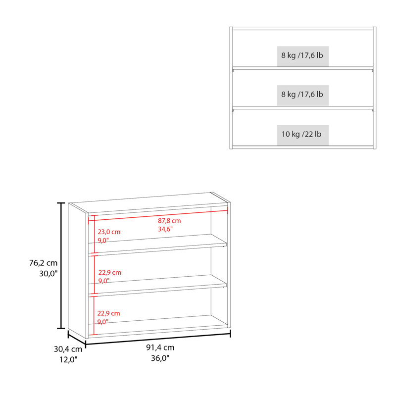 Wall Cabinet With Open Storage, Black