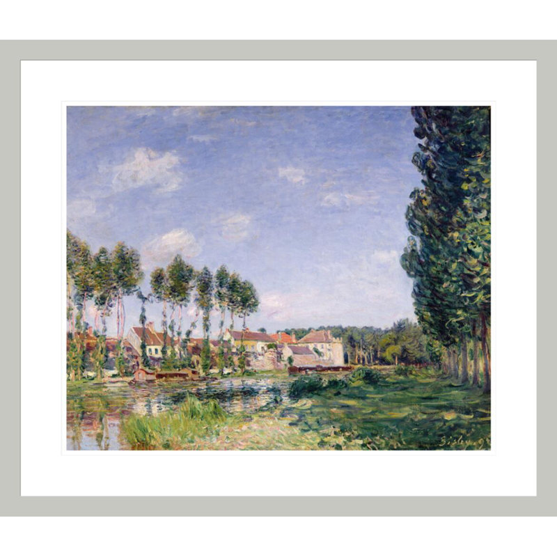 «Banks of the Loing Moret» par Alfred Sisley, impression giclée sur cadre, H 23,5 po x l 27,46 po