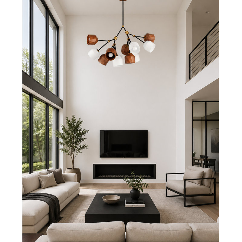 Mirielle - Light Dark Bronze/Antique Brass Unique/Statement Pendant, 25.5" H x 40.75" W x 40.75" D, 12