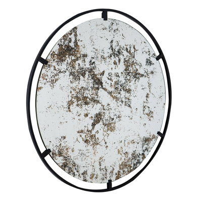 Iron Frame Vertical Round Mirror