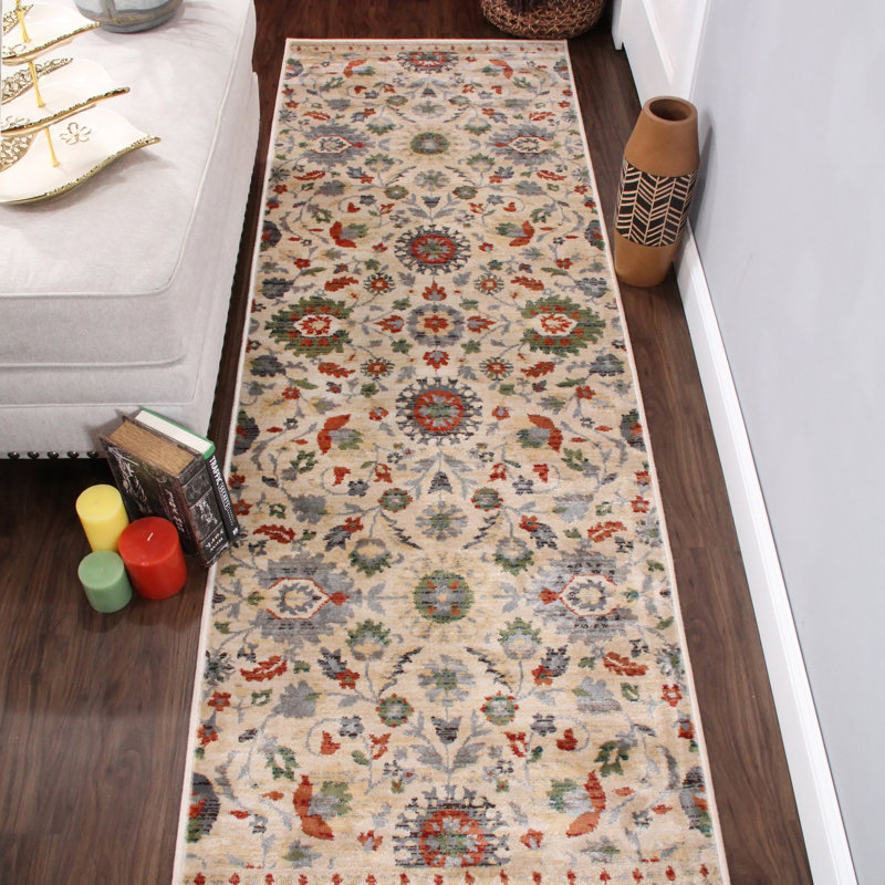 Tapis de couloir beige 100% polypropylène Dederang, Tapis de couloir 2 pi 7 po x 8 pi