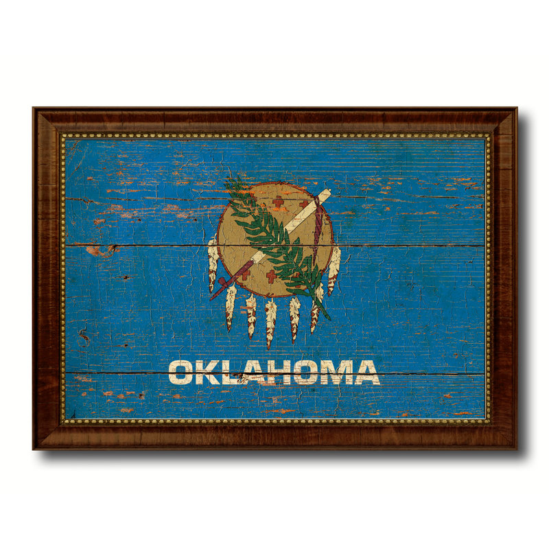 Impression encadrée sur toile, H 15 po x l 21 po x P 1 po, Oklahoma, Encadrement brun