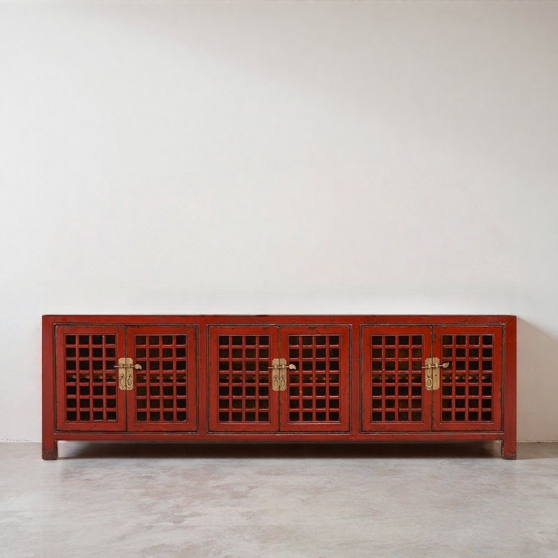 Meuble télé rétro rouge