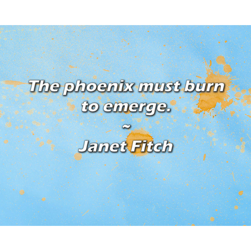 Citation de Janet Fitch: Le phœnix doit brûler pour émerger.