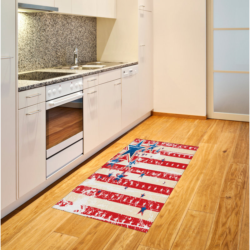 American Flag High Density Long Fiber Poly Threads Decorative Area Rug Carpet, Rectangle 2'7" x 5'