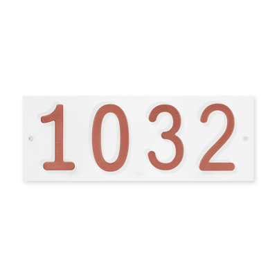 Colourtree Personalized 4-Digit Flush Mount House Numbers Horizontal Street Address Wall Plaque – Custom Horizontal Outdoor Home Sign