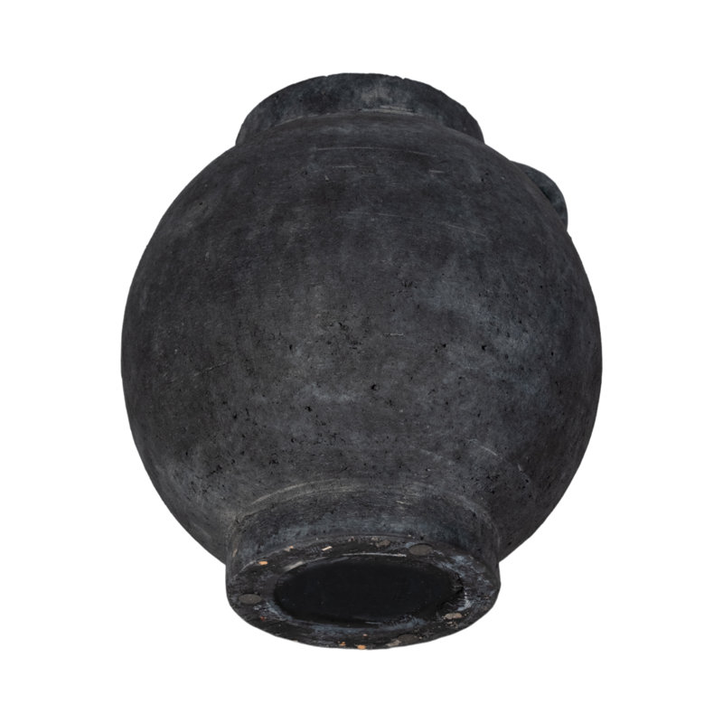 Handmade Ceramic / Porcelain Table Vase, Black, Overall Height - 10"