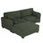 Maelina 3 - Piece Upholstered Green Corduroy Modular Sectional Sofa with Pillow Back and Removable Ottoman-999701654