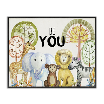 Be You Jungle Animals Framed Giclee, design by Kim Allen