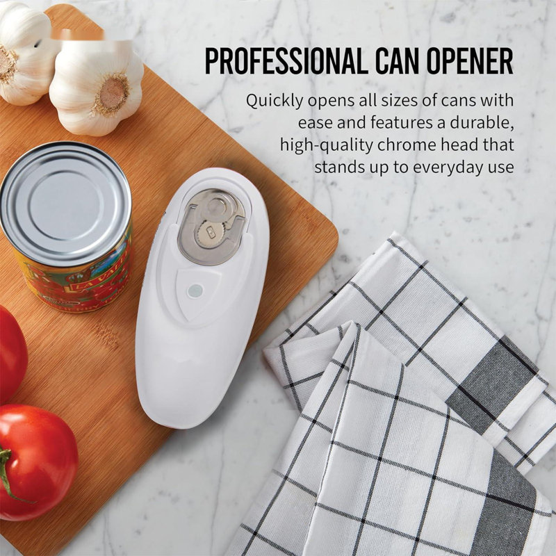 Compact Battery Operated Hands-Free Automatic Can Opener For Any Size Can With Magnet To Safely Remove Lid, Seamless Opening Decreases Sharp Edges For Easily And Safely Opening Cans, Aqua
