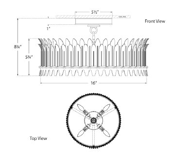 Suzanne Kasler Leslie 16" Semi-Flush, Burnished Silver Leaf