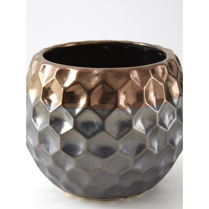 Alfonso Ceramic Cachepot, 14cm H x 17cm W x 17cm D