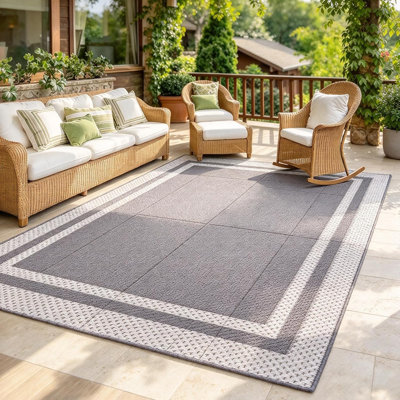  180x270cm Outdoor Rug Waterproof, Reversible Garden Rug for Patio Deck 