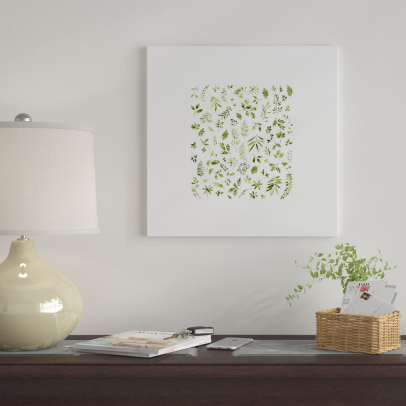 " Leaf Study No. 3 " by Melissa Selmin, 12" H x 12" W x 1.5" D, Wrapped Canvas, No Mat