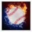 Baseball Ball In Fire Flames - on-953409-953434